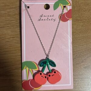 HotTopic Frog Cherry Pendant Necklace